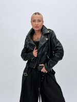 Jachetă din piele eco cu fermoare - imagine 17