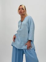 Cămașă din in cu 5 nasturi - imagine 11