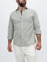 Cămașă din in cu dungi mici - imagine 5