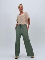 Pantalon din in cu șnur în talie - imagine 15