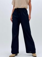 Pantalon din in cu șnur în talie - imagine 6