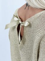 Bluză din tricot cu lurex și fundă - imagine 5