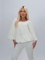 Bluză din voal cu elastic în talie - imagine 2