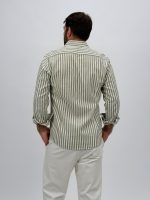 Cămașă din in cu dungi late - imagine 12