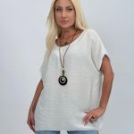 Bluză din bumbac cu colier