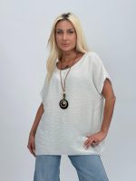 Bluză din bumbac cu colier