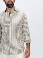 Cămașă din in cu dungi late - imagine 3