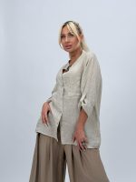 Cămașă din in cu buzunare - imagine 20