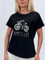 Tricou din bumbac cu imprimeu și ștrasuri - imagine 6