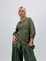 Cămașă din in cu buzunare - imagine 24