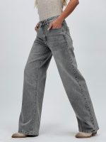 Jeans | Blug gri drept cu model stea la buzunar - imagine 5