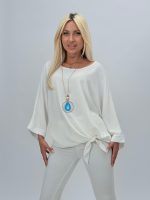 Bluză raglan din voal cu colier - imagine 2