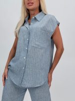 Cămașă din in cu lurex - imagine 5