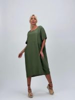 Rochie vaporoasă cu mânecă scurtă și buzunare ascunse - imagine 15