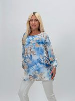 Bluză din voal cu imprimeu floral - imagine 6