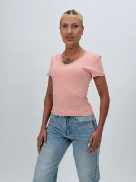 Tricou cu decolteu în V și dantelă - imagine 6