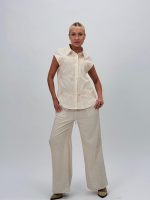 Cămașă din bumbac cu broderie bej - imagine 9