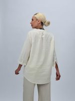 Bluză din bumbac cu broderie și nasturi - imagine 3