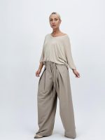 Bluză din tricot cu lurex și decolteu în V