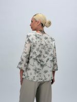 Bluză din bumbac cu imprimeu gri - imagine 4