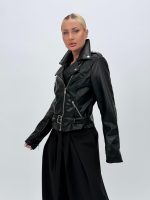 Jachetă din piele eco cu fermoare - imagine 20