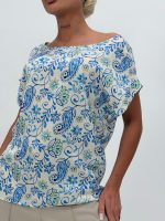 Bluză din satin imprimat - imagine 12