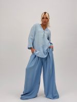 Cămașă din in cu 5 nasturi - imagine 14