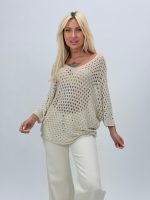 Bluză din tricot cu adaos de in - imagine 2