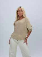 Bluză din tricot cu lurex și fundă - imagine 2