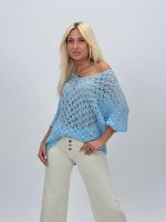 Bluză raglan tricotată din bumbac