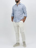 Cămașă din in cu dungi mici - imagine 4