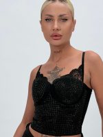 Top corset cu ștrasuri - imagine 2