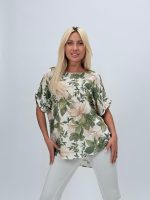 Bluză oversized cu imprimeu floral - imagine 2