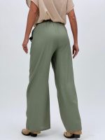 Pantalon din in cu șnur în talie - imagine 13