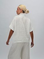 Cămașă oversized din in cu mânecă scurtă - imagine 3