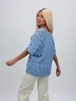 Bluză tricotată din bumbac cu model - imagine 8