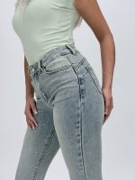 Jeans | Blug nisipiu slim fit cu push-up și ștrasuri - imagine 5