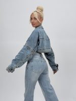 Jachetă bolero din denim - imagine 3