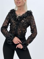 Bluză din dantelă cu volane - imagine 3