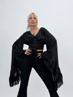 Cămașă cu mâneci supradimensionate - imagine 10