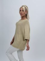 Bluză din tricot cu lurex și broșă - imagine 3