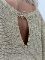 Bluză din tricot cu lurex și broșă - imagine 5