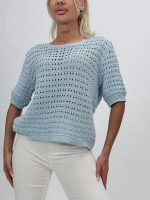 Bluză din tricot cu mânecă scurtă - imagine 7