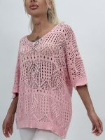 Bluză oversized din tricot cu decolteu în V - imagine 16