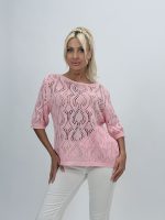 Bluză din tricot cu model perforat - imagine 6