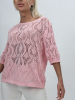 Bluză din tricot cu model perforat - imagine 7