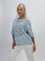 Bluză din tricot cu model perforat - imagine 2
