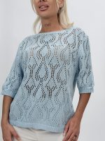 Bluză din tricot cu model perforat - imagine 3