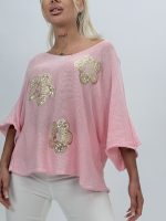 Bluză din tricot subțire cu model din paiete - imagine 3