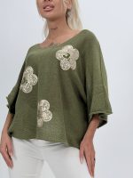 Bluză din tricot subțire cu model din paiete - imagine 7